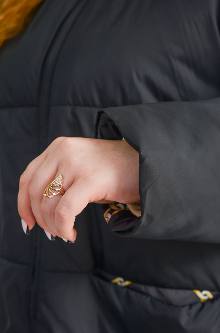 Куртка з плащівки з вшитим капюшоном великих розмірів