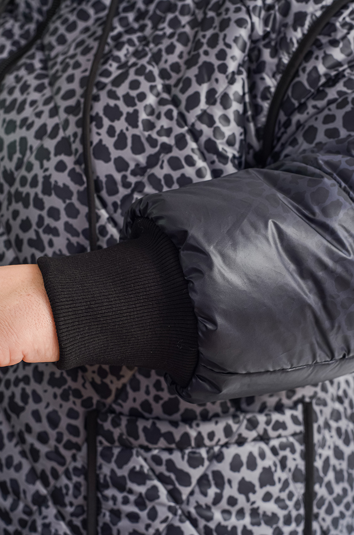 Двостороннє тепле пальто з леопардовим принтом великих розмірів