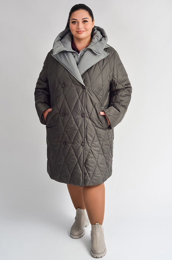 Зимове коротке пальто зі знімним капюшоном великих розмірів