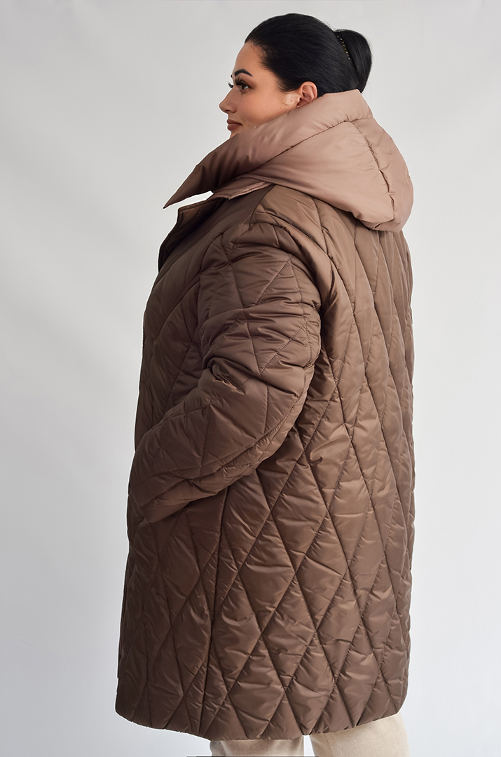 Зимове коротке пальто зі знімним капюшоном великих розмірів