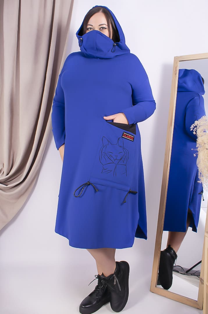 Платье повседневное миди батал