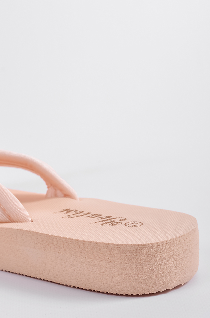 Вʼєтнамки в бежевому кольорі з декоративним бантом великих розмірів