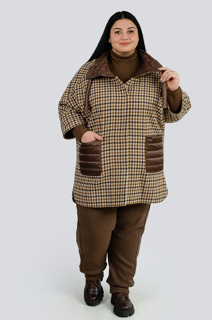 Пончо-кардиган больших размеров