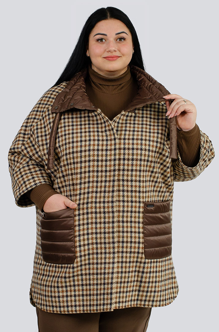 Пончо-кардиган больших размеров