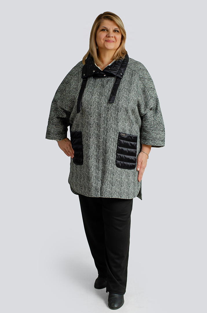 Пончо-кардиган больших размеров