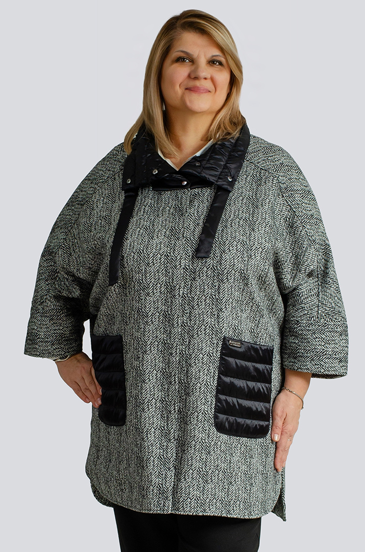 Пончо-кардиган больших размеров