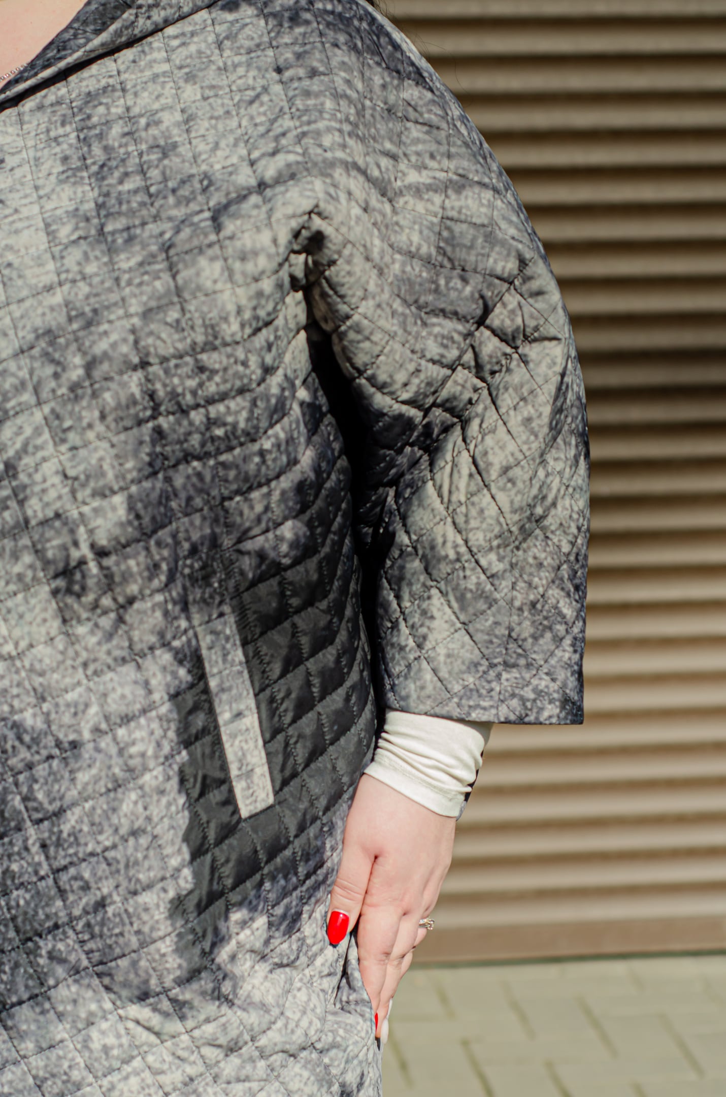 Пончо стеганое больших размеров