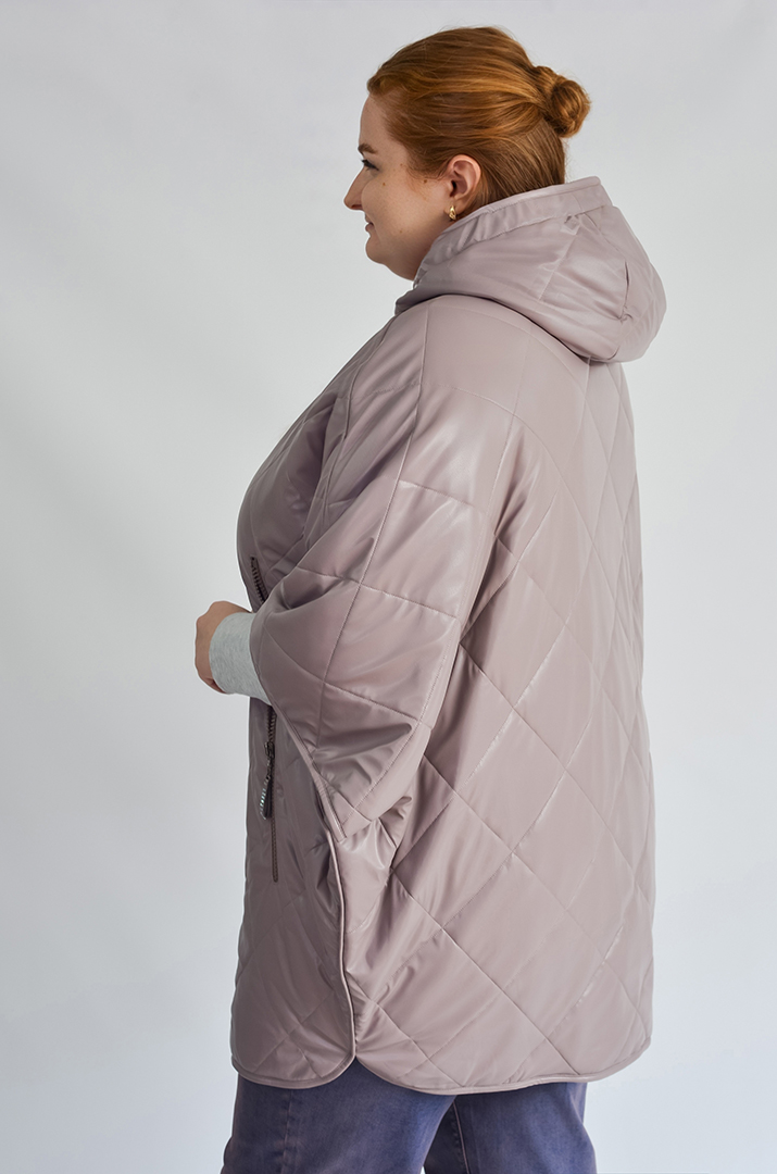 Лілове пончо на блискавці з капюшоном великих розмірів