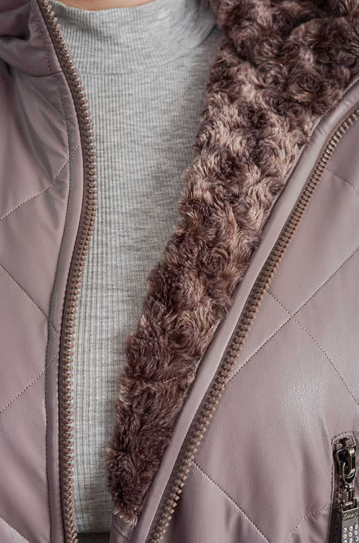 Лілове пончо на блискавці з капюшоном великих розмірів