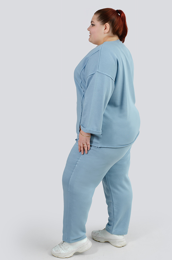 Стильний трикотажний прогулянковий костюм великих розмірів