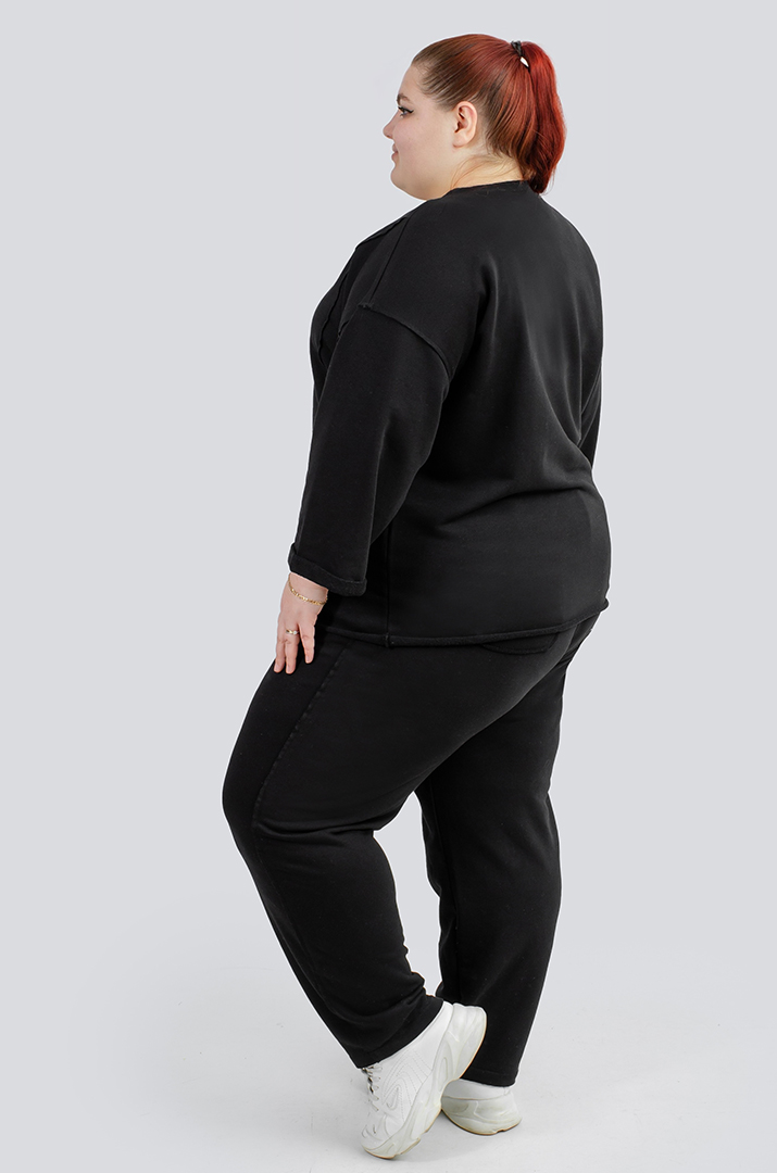 Стильний трикотажний прогулянковий костюм великих розмірів