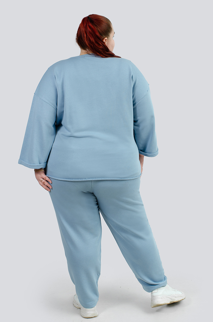 Стильний трикотажний прогулянковий костюм великих розмірів