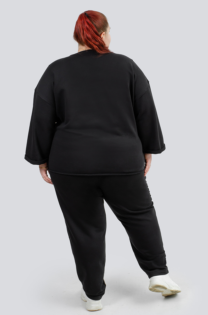 Стильний трикотажний прогулянковий костюм великих розмірів