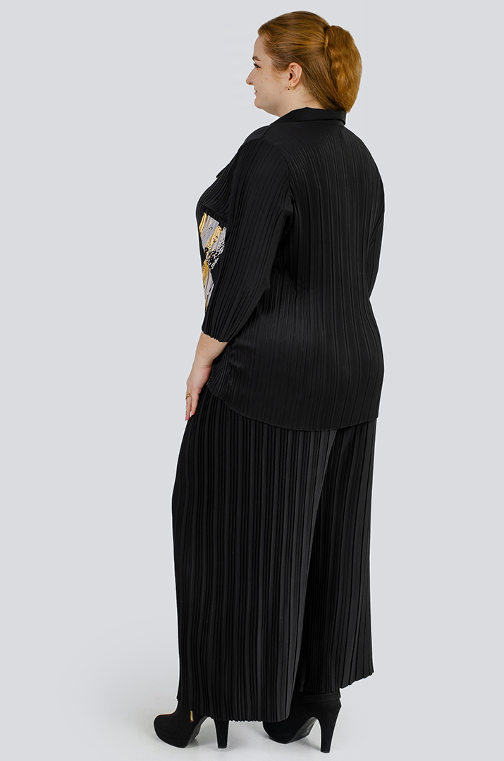 Костюм - брюки из плиссированной ткани больших размеров