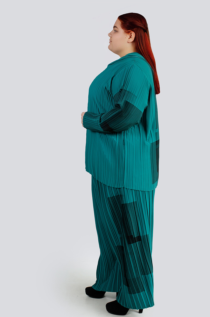 Розкішний костюм з широкими брюками великих розмірів