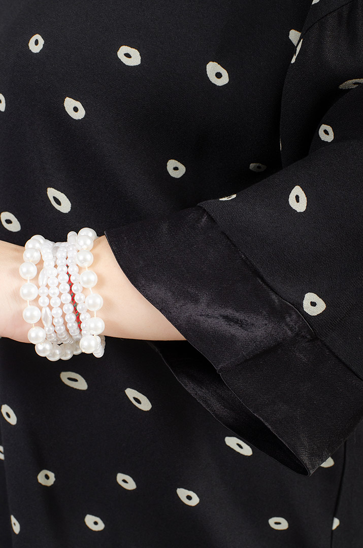 Костюм с брюками в принт больших размеров