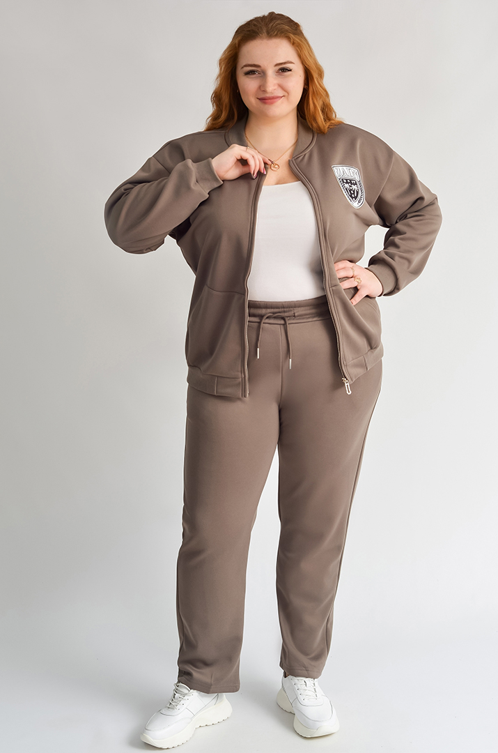 Костюм прогулянковий утеплений на флісі великих розмірів