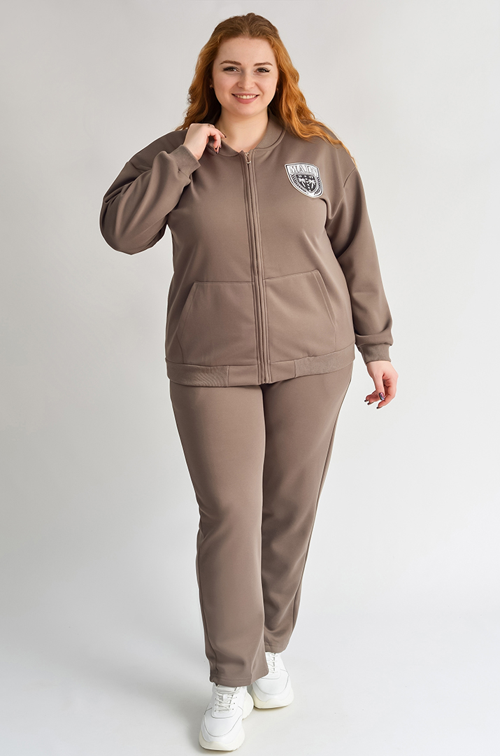 Костюм прогулянковий утеплений на флісі великих розмірів