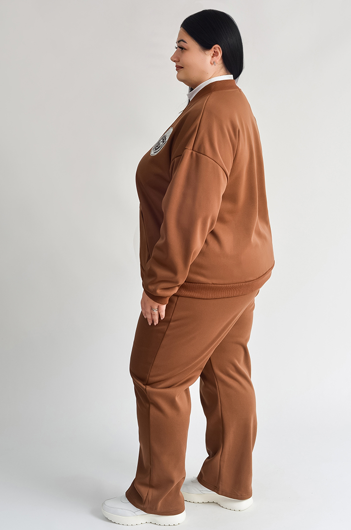 Костюм прогулянковий утеплений на флісі великих розмірів