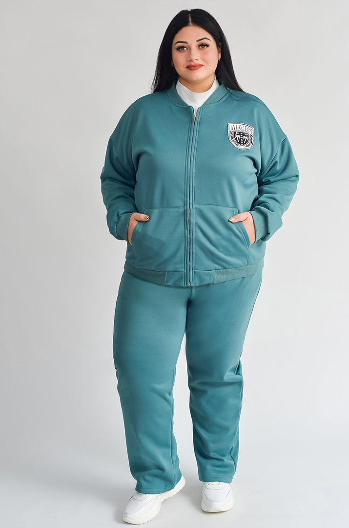 Костюм прогулянковий утеплений на флісі великих розмірів