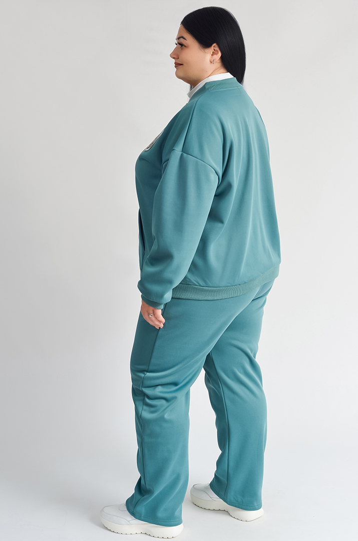 Костюм прогулянковий утеплений на флісі великих розмірів