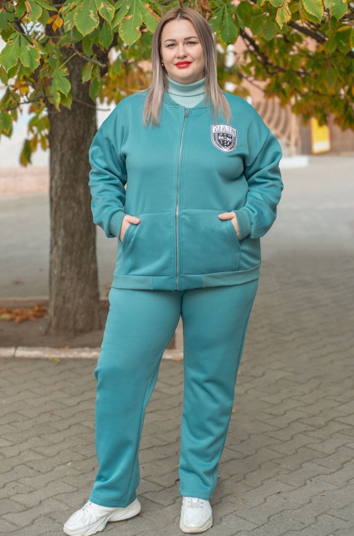 Костюм прогулянковий утеплений на флісі великих розмірів