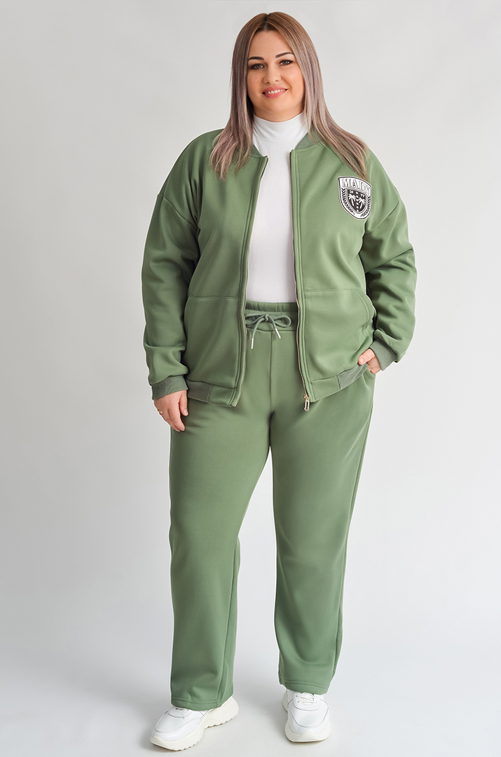 Костюм прогулянковий утеплений на флісі великих розмірів