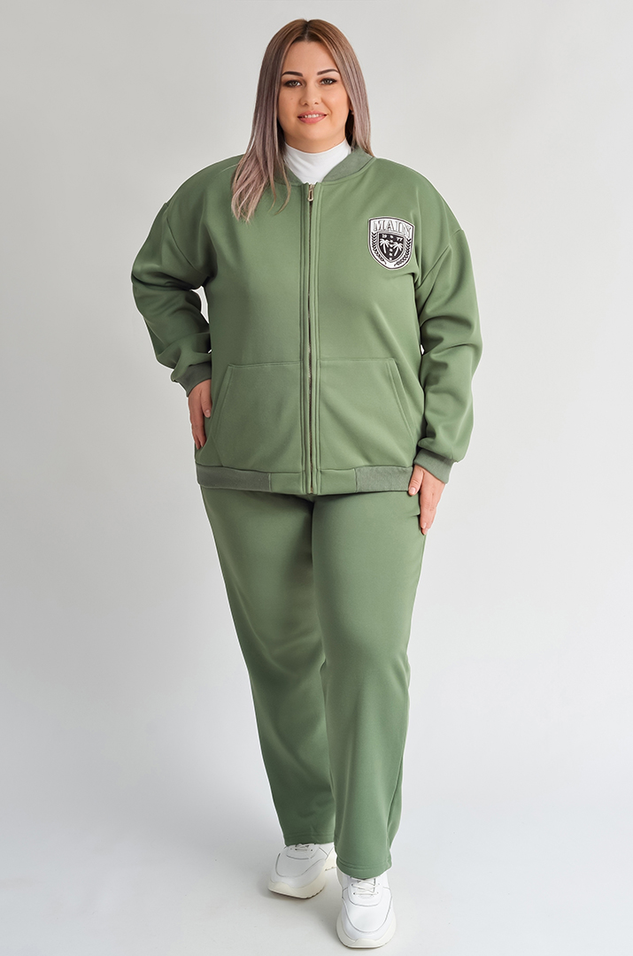 Костюм прогулянковий утеплений на флісі великих розмірів