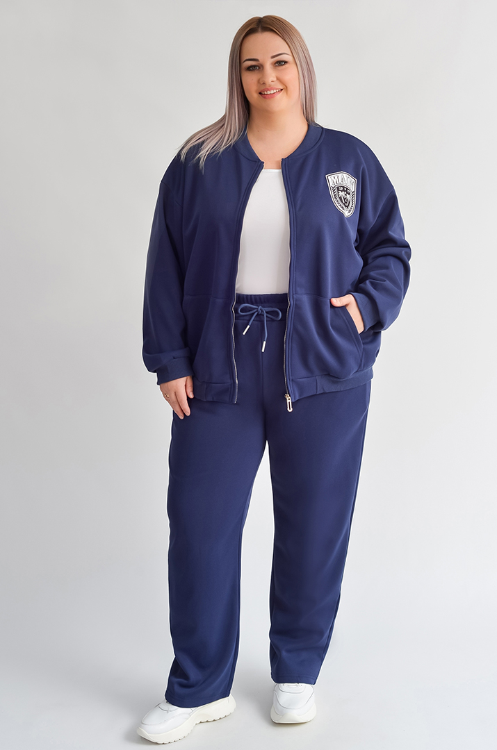 Костюм прогулянковий утеплений на флісі великих розмірів