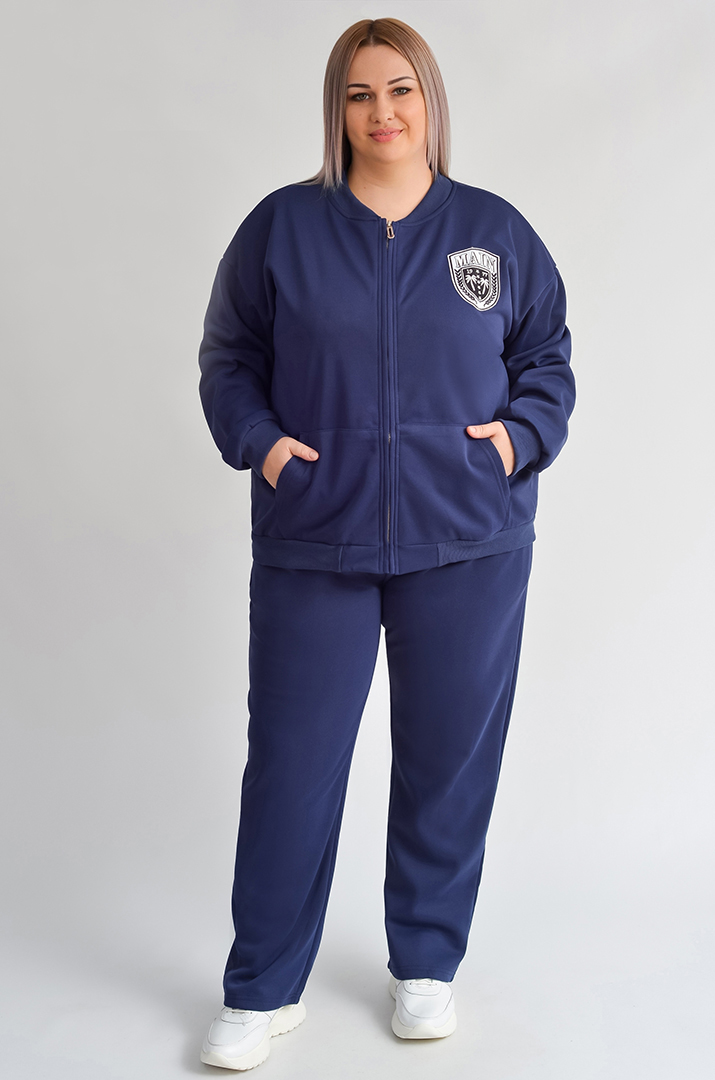 Костюм прогулянковий утеплений на флісі великих розмірів