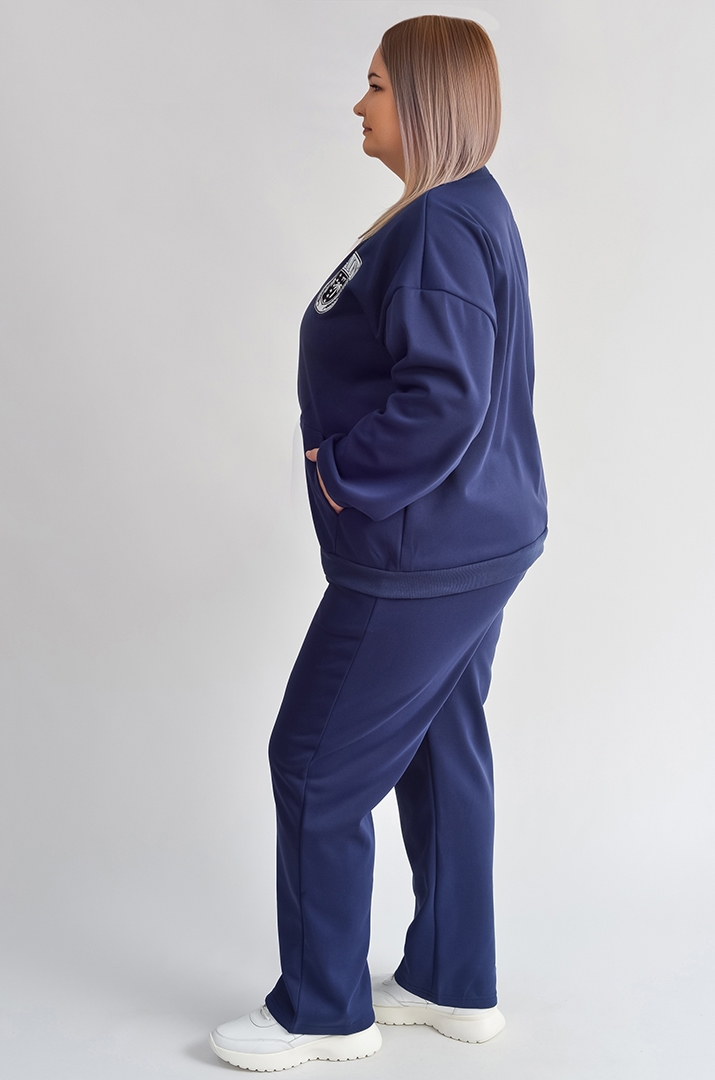 Костюм прогулянковий утеплений на флісі великих розмірів