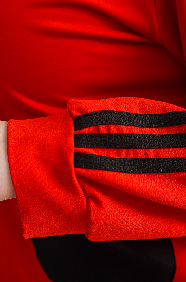 Прогулянковий костюм на блискавці з контрастними лампасами великих розмірів