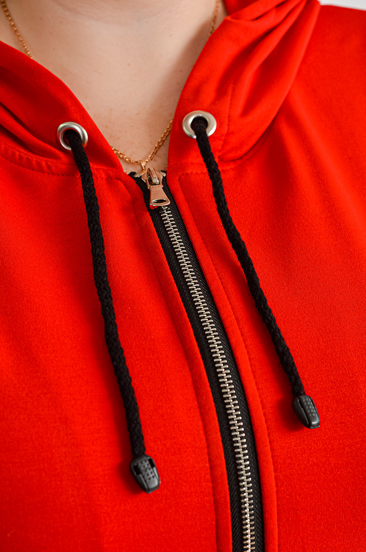 Прогулянковий костюм на блискавці з контрастними лампасами великих розмірів