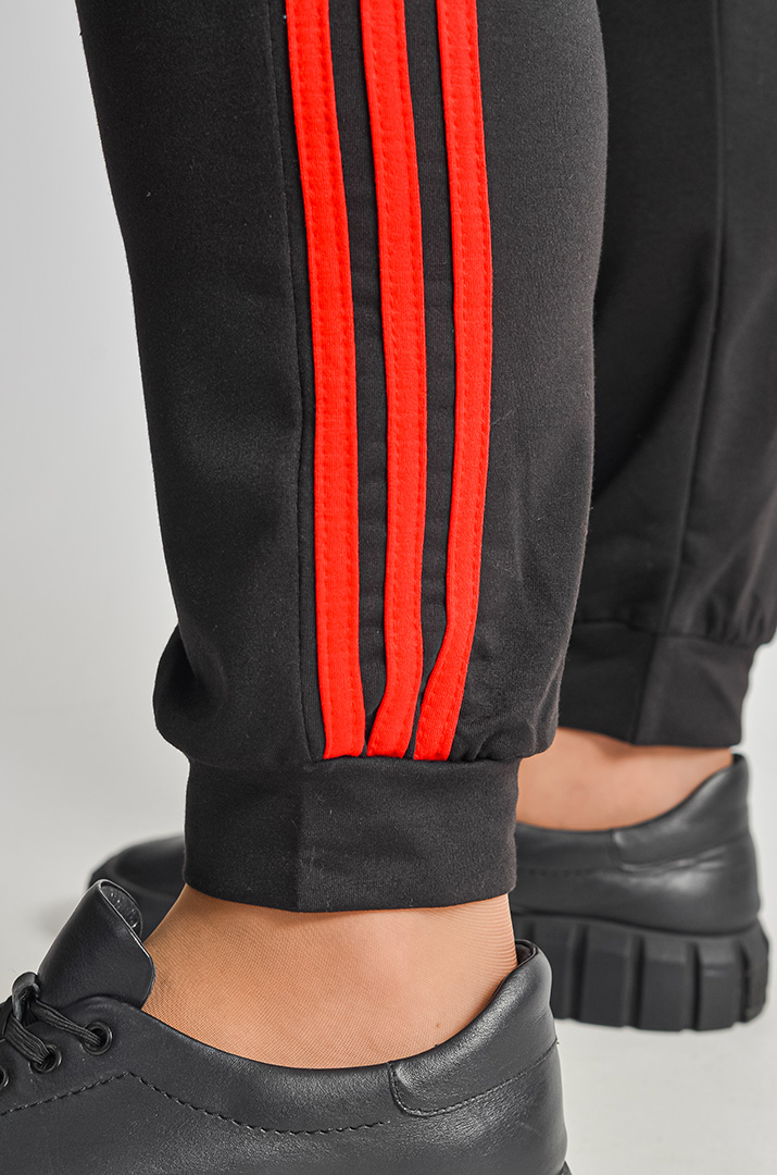 Прогулянковий костюм на блискавці з контрастними лампасами великих розмірів