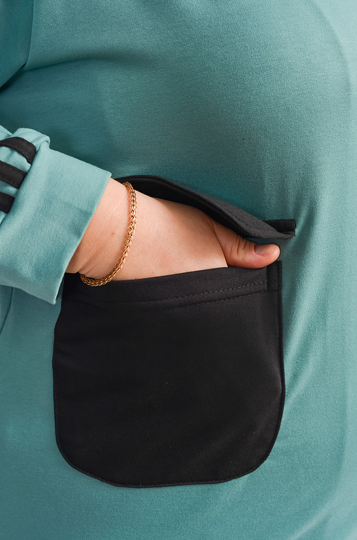 Прогулянковий костюм на блискавці з контрастними лампасами великих розмірів