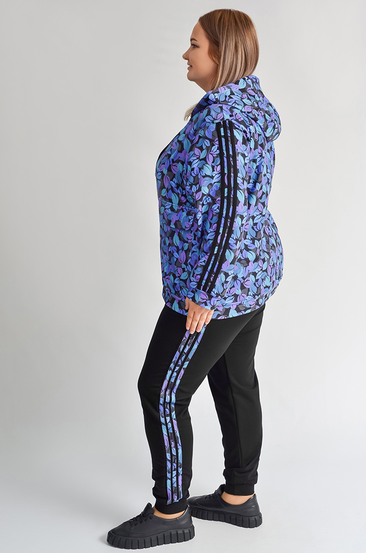 Прогулянковий костюм з художнім принтом листочків великих розмірів