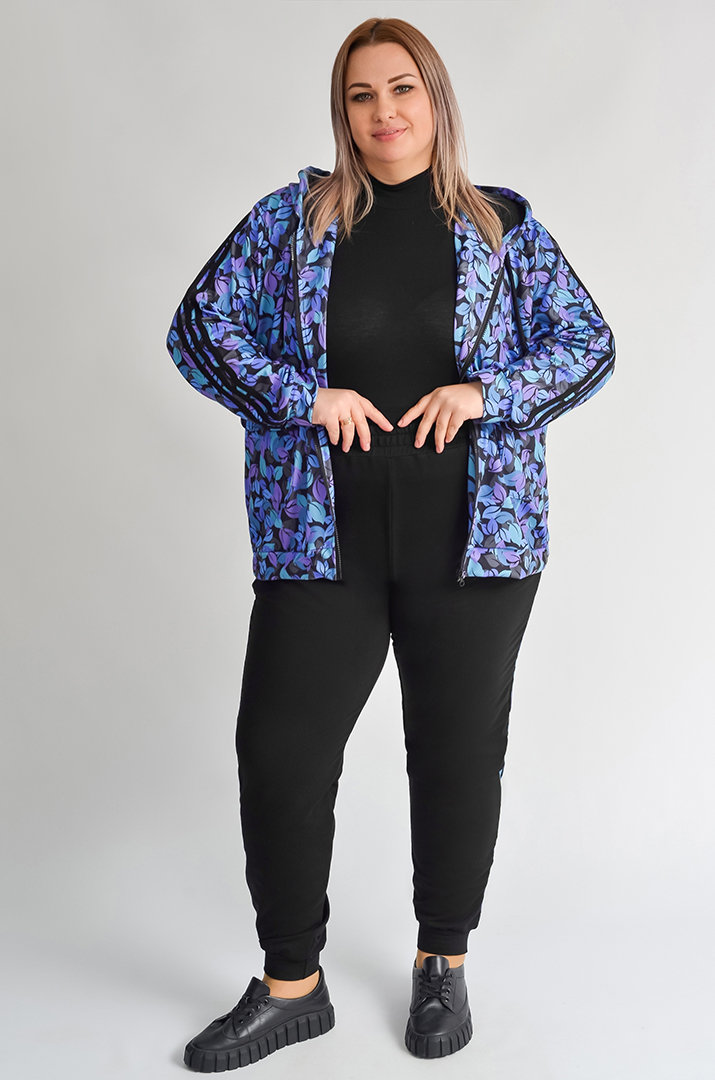 Прогулянковий костюм з художнім принтом листочків великих розмірів