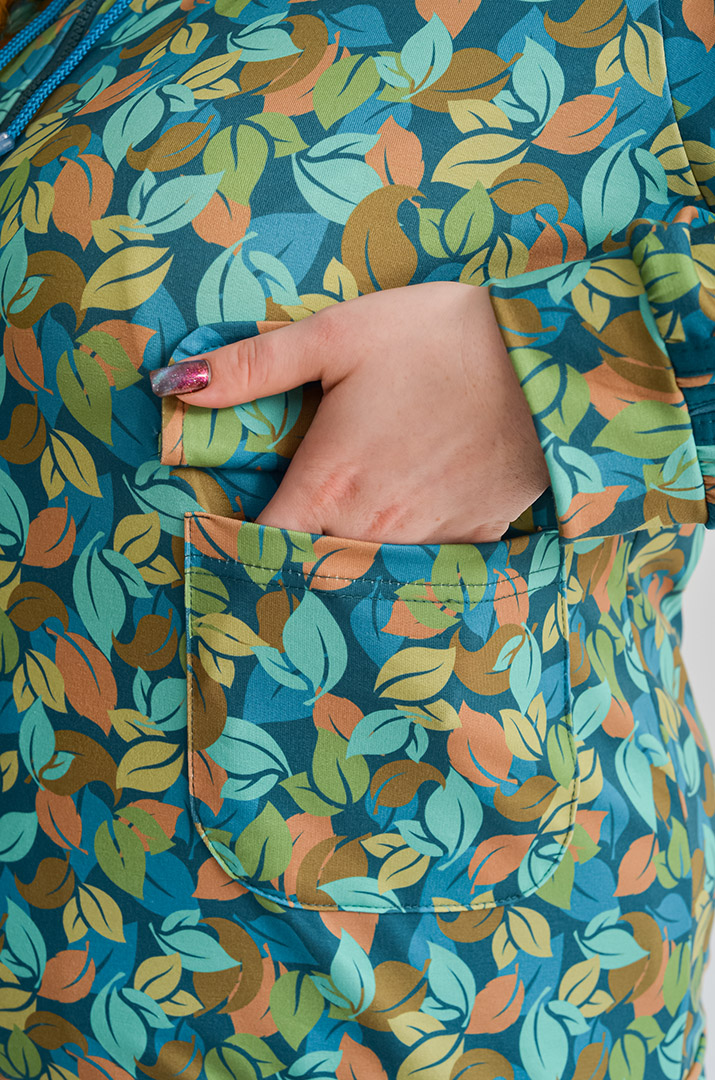 Прогулянковий костюм з художнім принтом листочків великих розмірів