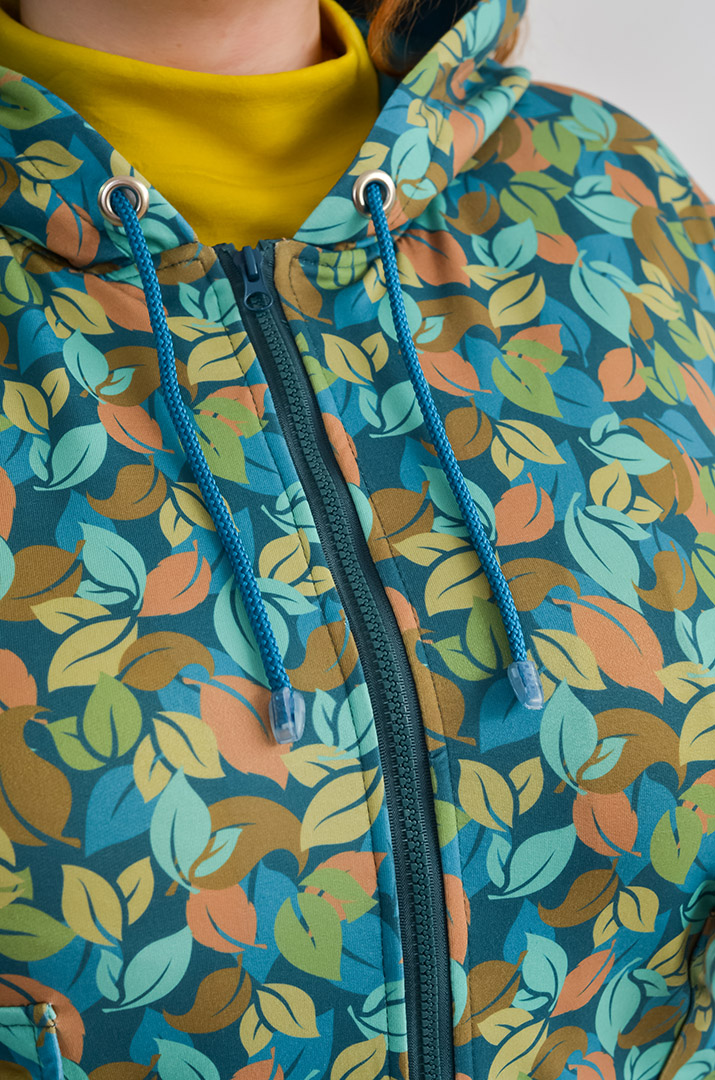 Прогулянковий костюм з художнім принтом листочків великих розмірів