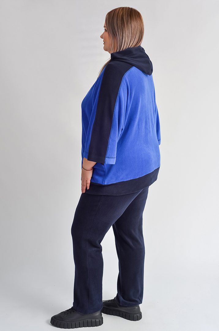 Прогулянковий костюм з яскравою кофтою на блискавці великих розмірів