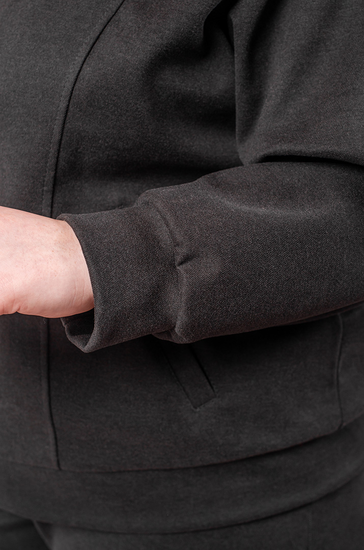 Костюм прогулянковий на блискавці із кашеміру великих розмірів