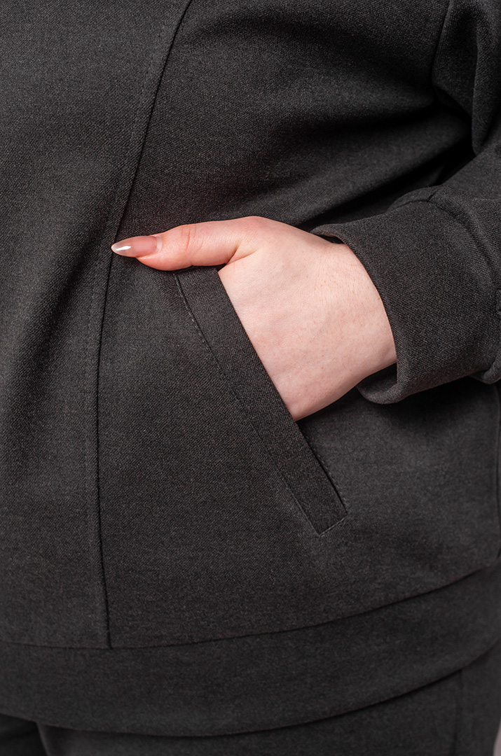 Костюм прогулянковий на блискавці із кашеміру великих розмірів