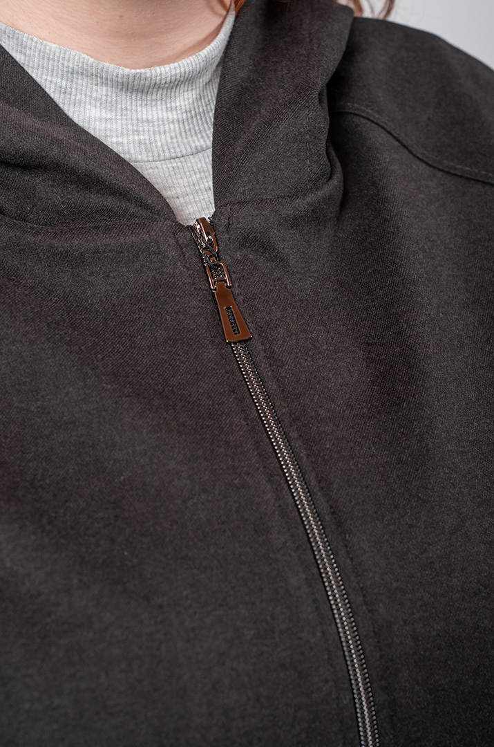 Костюм прогулянковий на блискавці із кашеміру великих розмірів