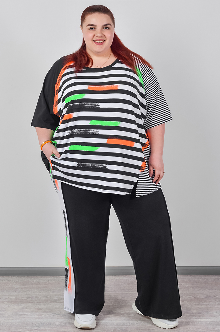 Прогулянковий костюм з яскравим кольоровим дизайном великих розмірів