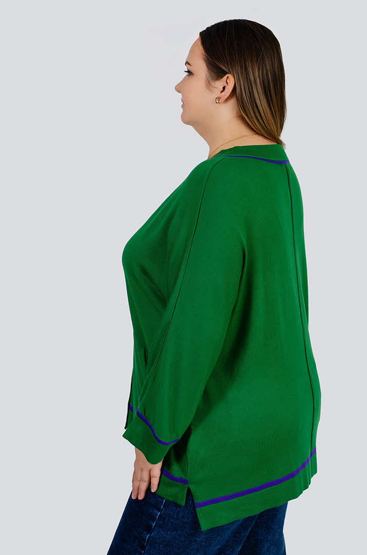 Пуловер в'язаний з кишенями великих розмірів