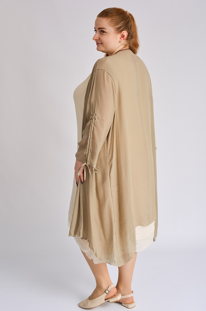 Сарафан-сукня з кардиганом та прикрасою великих розмірів