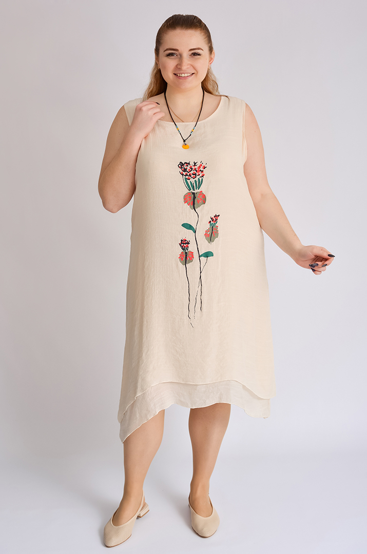 Сарафан-сукня з кардиганом та прикрасою великих розмірів