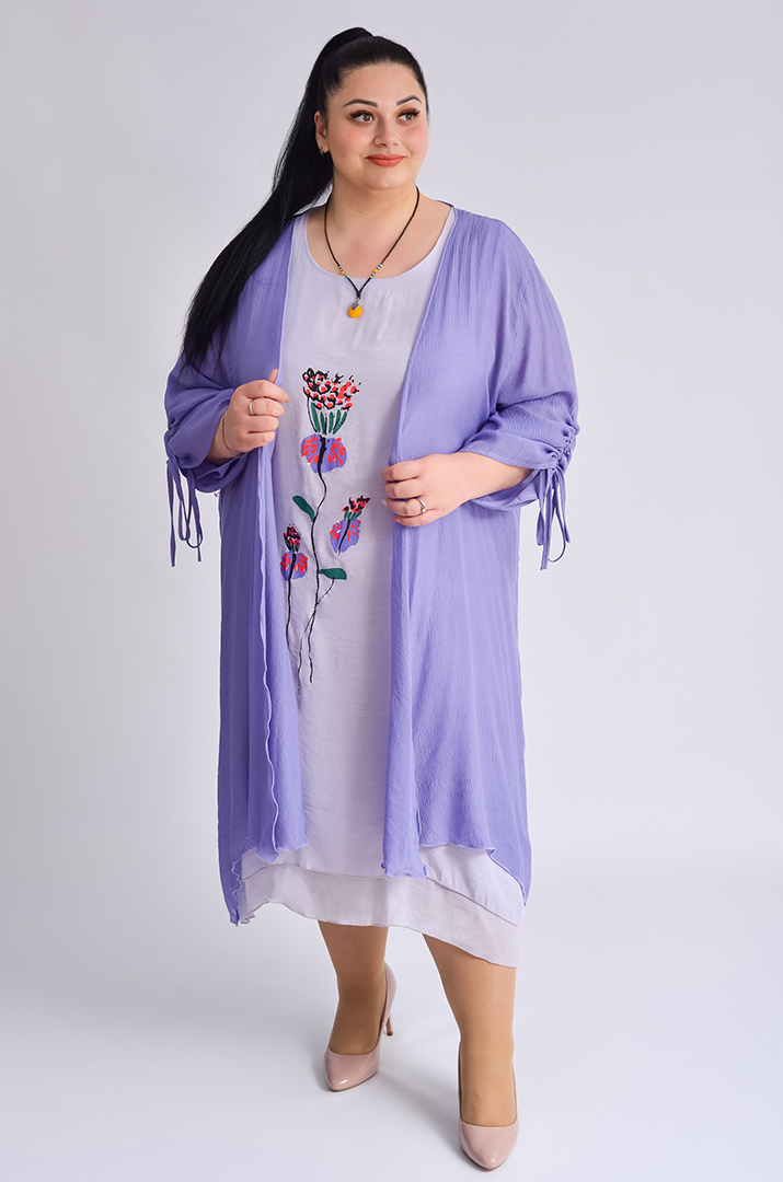 Сарафан-сукня з кардиганом та прикрасою великих розмірів