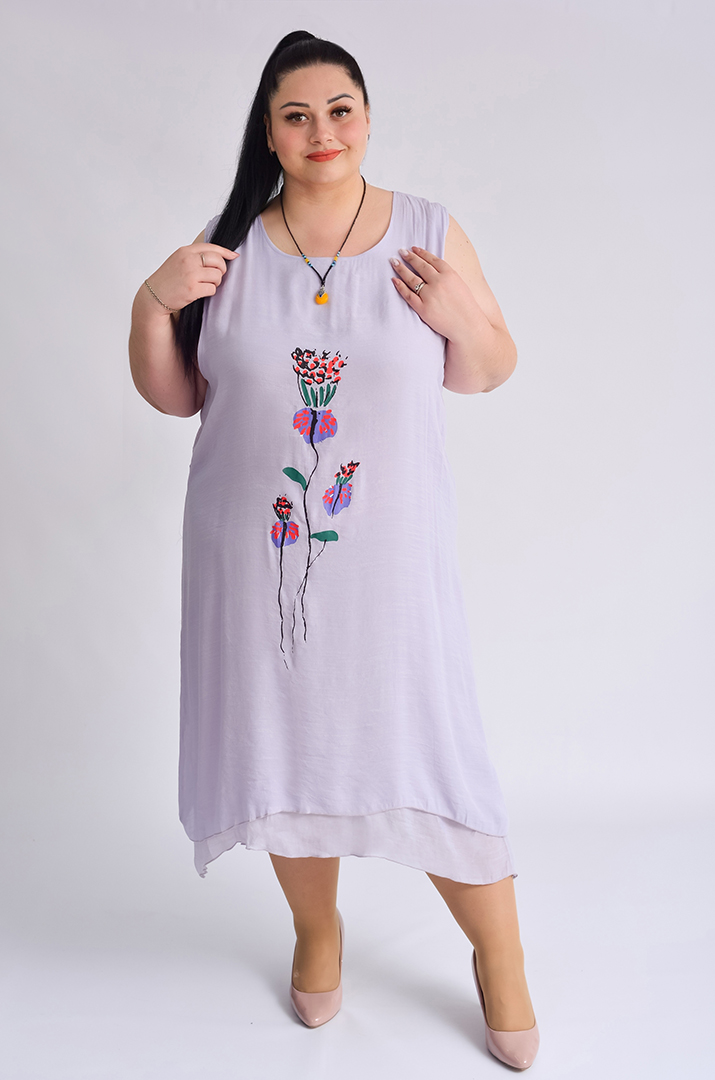 Сарафан-сукня з кардиганом та прикрасою великих розмірів