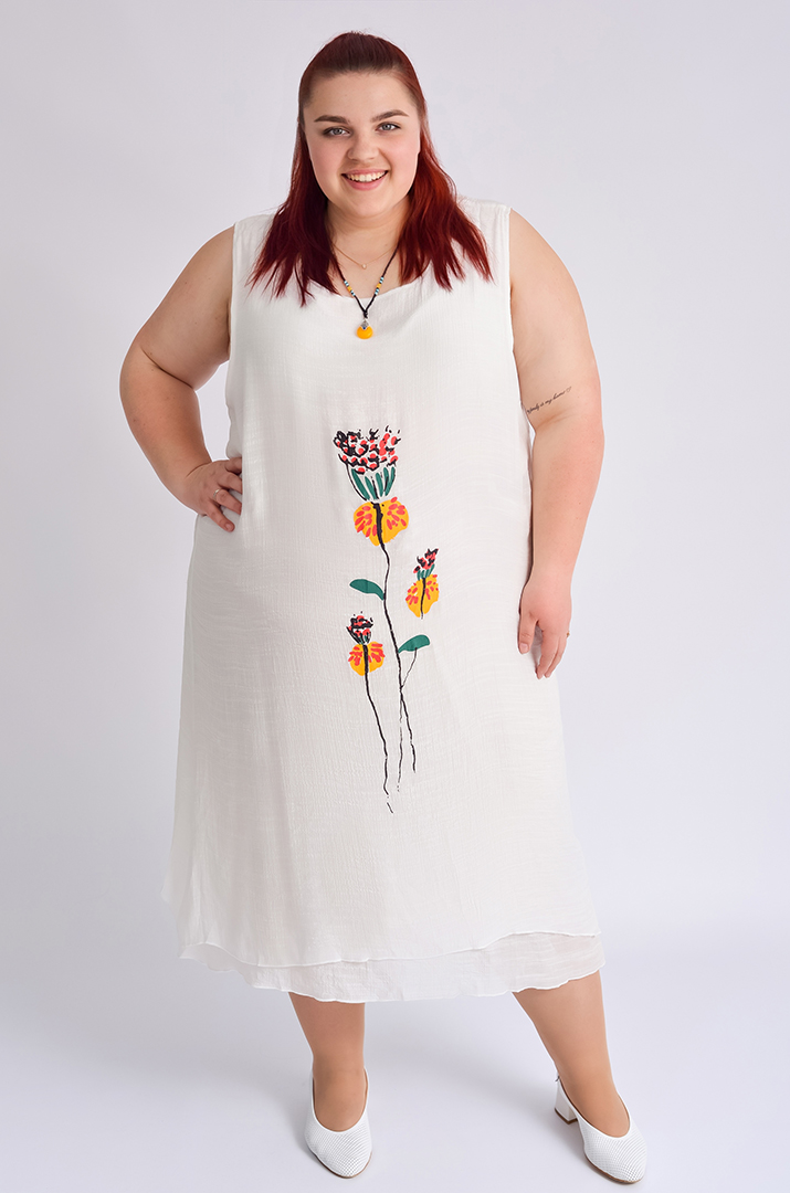 Сарафан-сукня з кардиганом та прикрасою великих розмірів